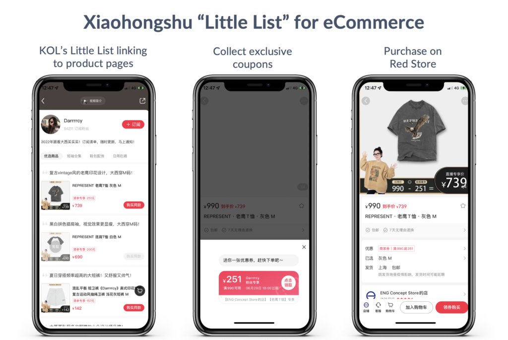 red xiaohongshu store little list eCommerce